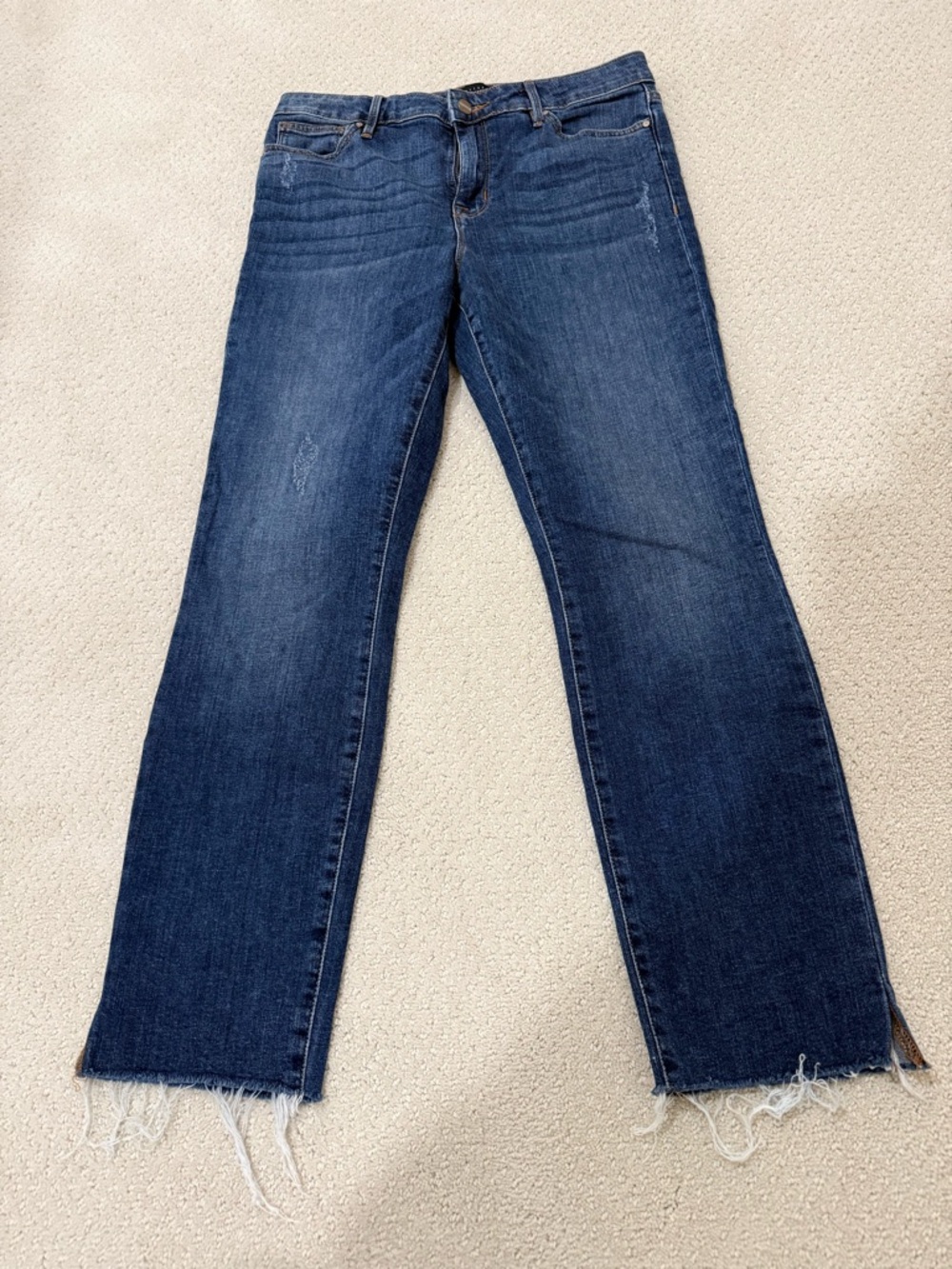 Sanctuary High Rise Jeans Size 29 Raw Hem Side Slit Crop Stretch Denim